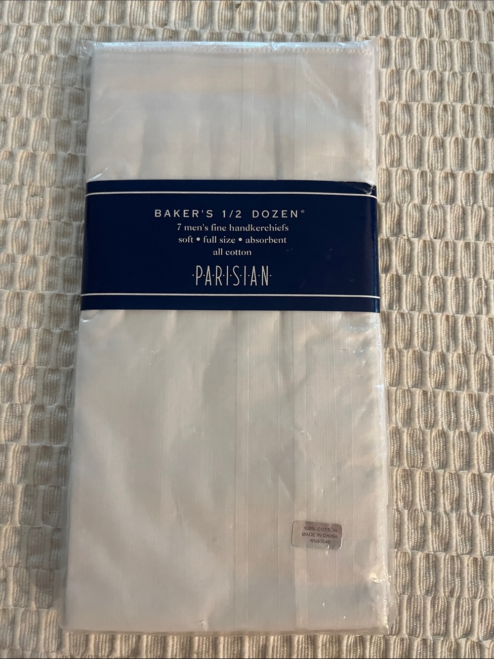 Parisian Works Men's White Cotton Handkerchiefs - Pack of 7